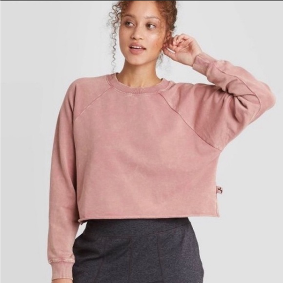JoyLab Tops - Joy Lab Acid Washed Cropped Sweatshirt